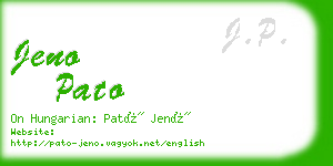 jeno pato business card